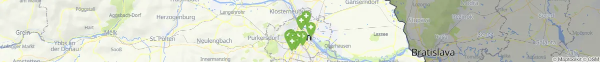 Kartenansicht für Apotheken-Notdienste in Wien